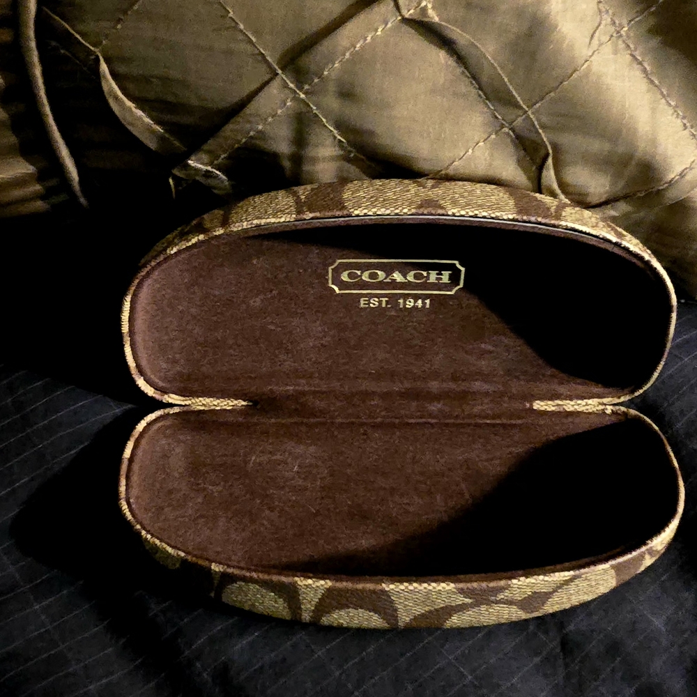 Coach Brown and Tan Eyeglass Case